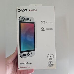 ⭐️4/$10-InvisibleShield Glass+ Defense for Nintendo Switch OLED - White